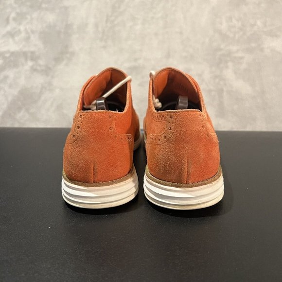 Cole Haan Lunargrand Wingtip Oxford Women's 8 B Orange Suede Dress Casual Shoes - Picture 5 of 10